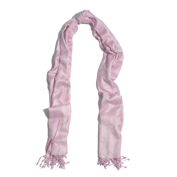 Jacquard Pattern Dusk Pink Colour Shawl (Size 70x180 Cm)