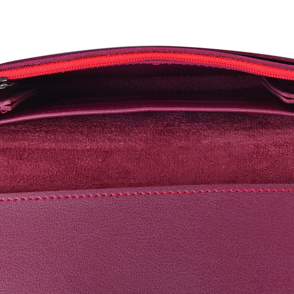 Designer Inspired - Burgundy Colour Ladies Wallet with Multiple Card Slots (Size 19X10X1 Cm)