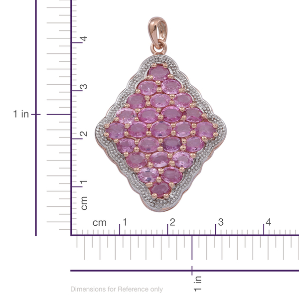 9K R Gold AAAA Pink Sapphire (Ovl) Cluster Pendant 5.000 Ct. Gold Wt 3.80 Gms.