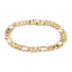 Close Out Deal - Italian Made Close Out - 9K Yellow Gold Figaro Bracelet (Size - 7.5), Gold Wt. 5.20 Gms