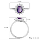 Amethyst and Natural Cambodian Zircon Ring in Platinum Overlay Sterling Silver 1.11 Ct.