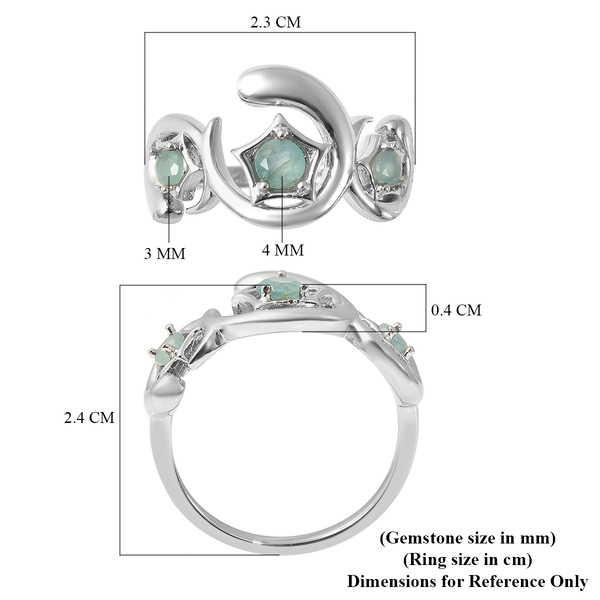 LucyQ Luna Collection - Grandidierite Ring in Rhodium Overlay Sterling Silver