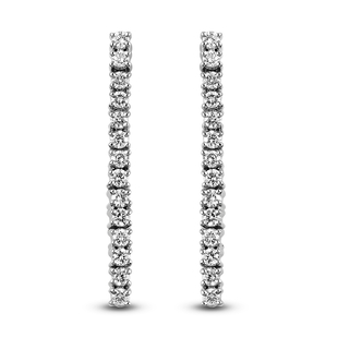 RHAPSODY 950 Platinum IGI Certified Diamond (VS/E-F) Cluster Earrings (with Screw Back) 0.50 Ct, Pla