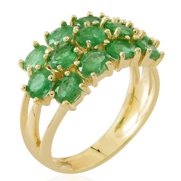 Exclusive Edition- 9K Yellow Gold AA Kagem Zambian Emerald (Ovl) Ring 4.000 Ct.