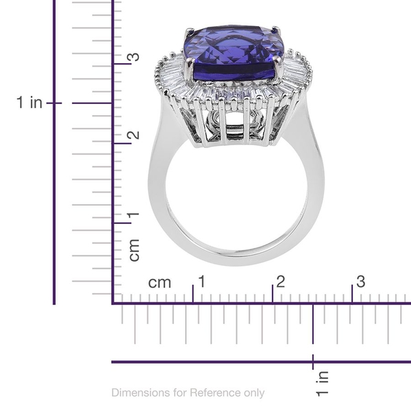 RHAPSODY 950 Platinum AAAA Tanzanite (Cush 11.45 Ct), Diamond (VS/E-F) Ring 13.750 Ct.