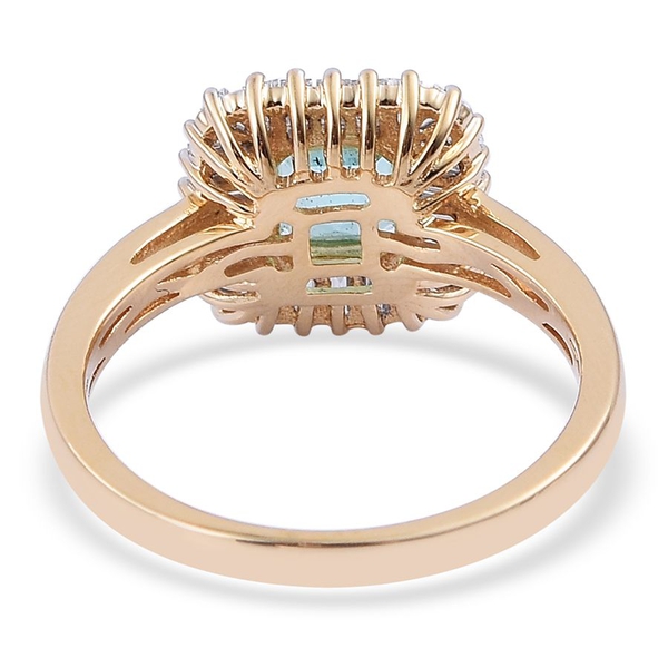 ILIANA 18K Y Gold Boyaca Colombian Emerald (Oct 1.50 Ct), Diamond Ring 2.000 Ct.