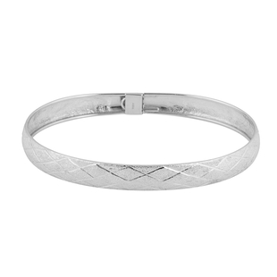 Biggest Closeout Deal - Sterling Silver Diamond Cut Bangle (Size 7) with Clasp