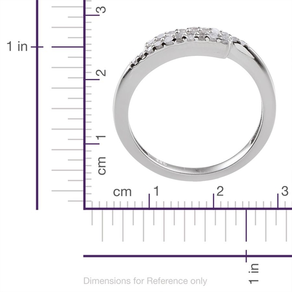 Diamond (0.15 Ct) Platinum Overlay Sterling Silver Ring  0.150  Ct.