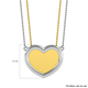 Two Tone Overlay Sterling Silver Heart Pendant with Chain (Size 18 With 2 Inch Extenter), Silver Wt. 9.09 Gms