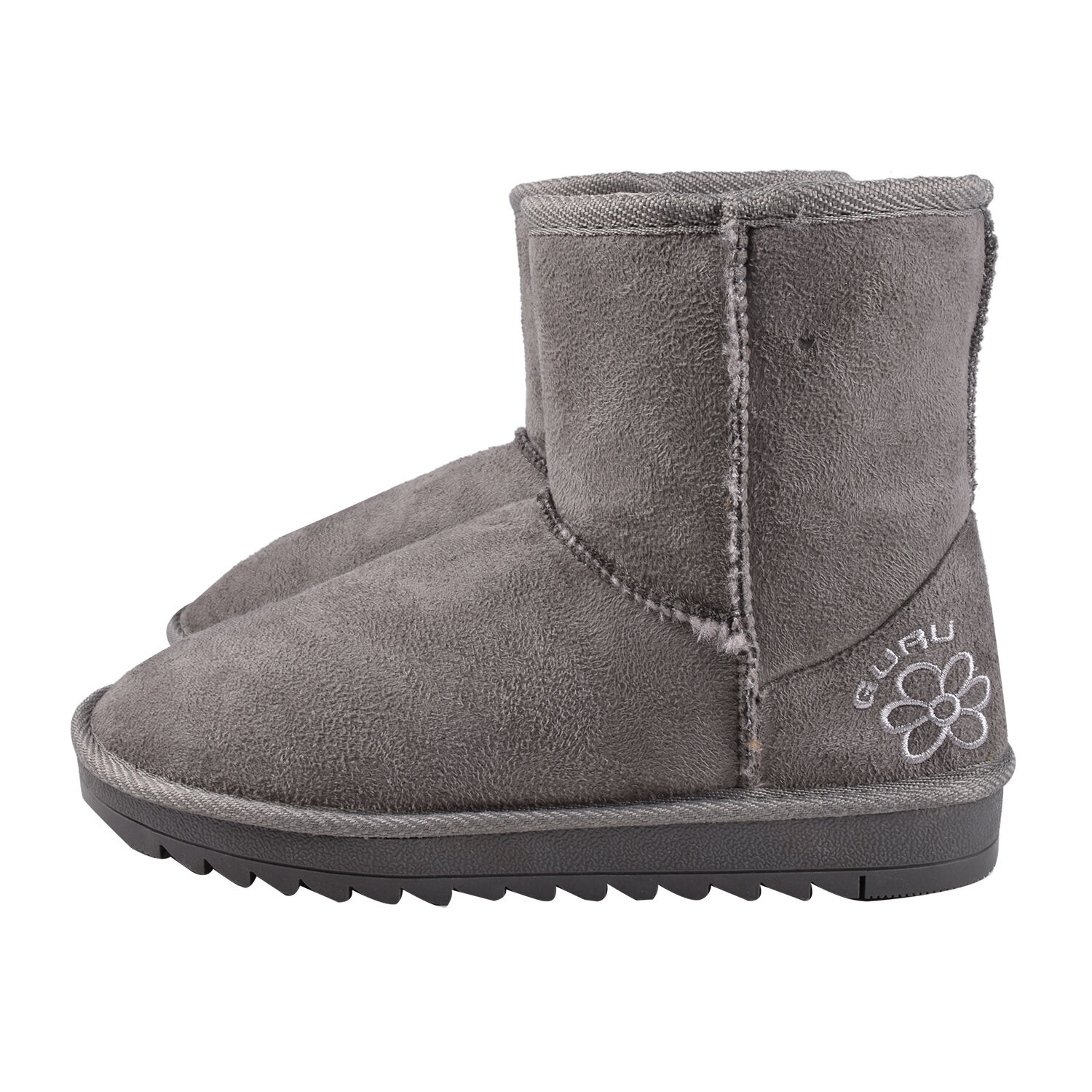 GURU Womens Winter Suede Fluffy Ankle Boots Grey