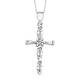 Cross Pendant with Chain (Size-18) With Spring Ring Clasp in Rhodium Overlay Sterling Silver