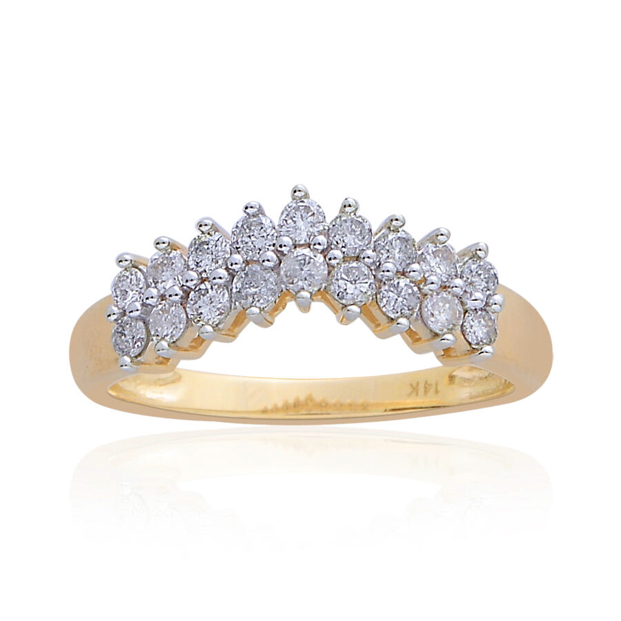 14K Y Gold SGL Certified Diamond (Rnd) (I2/ G-H) Wishbone Engagement Ring 0.500 Ct.