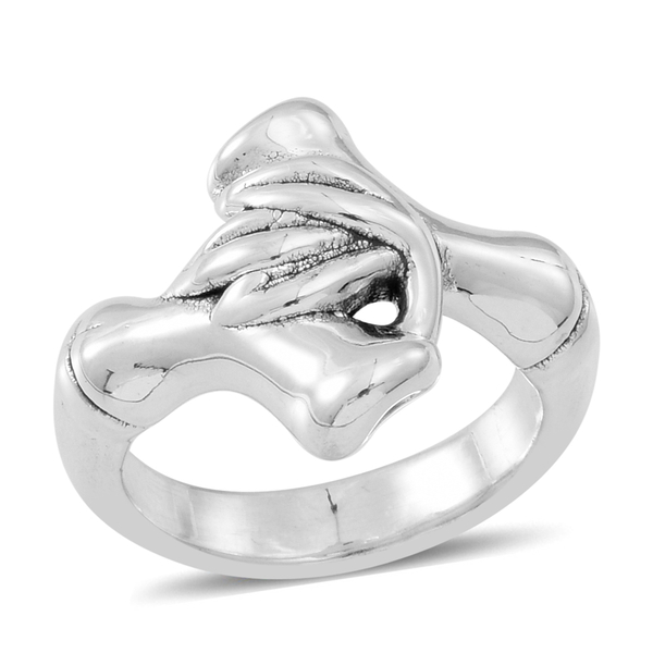 Statement Collection Sterling Silver Crossover Ring, Silver wt 5.76 Gms.
