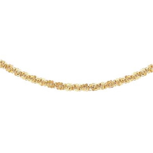 Italian Made Close Out Buy- 9K Yellow Gold Diamond Cut Rock Necklace (Size 20) with Lobster Clasp (3