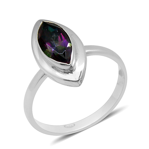 Royal Bali Collection Northern Lights Mystic Topaz (Mrq) Solitaire Ring in Sterling Silver 2.000 Ct.