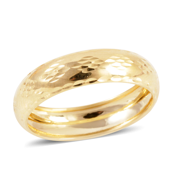 Royal Bali Collection Diamond Cut, Hand Polished 9K Y Gold Band Ring