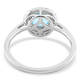 ILIANA 18K White Gold AGI Certified AAA Santamaria Aquamarine and Diamond Ring 1.50 Ct.
