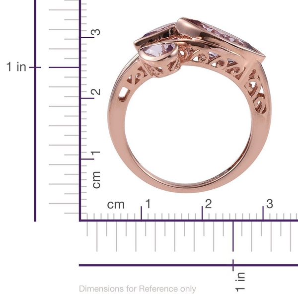 Rose De France Amethyst (Mrq 1.50 Ct) Ring in Rose Gold Overlay Sterling Silver 2.500 Ct.