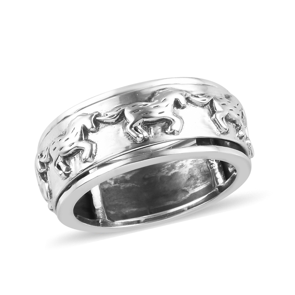 Horse Spinner Ring in Sterling Silver