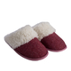 ARAN Tweed Slip-on Slippers with Fur Lining (Size: Small 4-5) - Red
