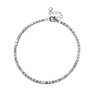 ELANZA 3.75 Ct Simulated Diamond Tennis Bracelet in Sterling Silver  Size 7  with 1 Inch Extender