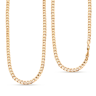 Hatton Garden Close Out - 9K Yellow Gold Flat Curb Chain (Size - 20) with Lobster Clasp, Gold Wt. 18