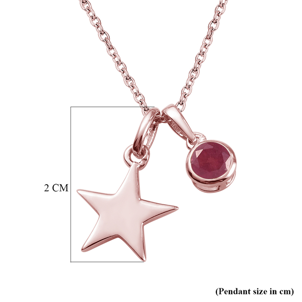African Ruby (FF) 2 Pcs Pendant with Chain (Size 20) with Lobster Clasp in Rose Gold Overlay Sterling Silver