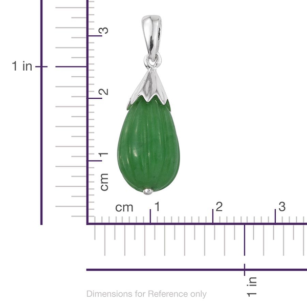 Green Jade Pendant in Sterling Silver 11.250 Ct.