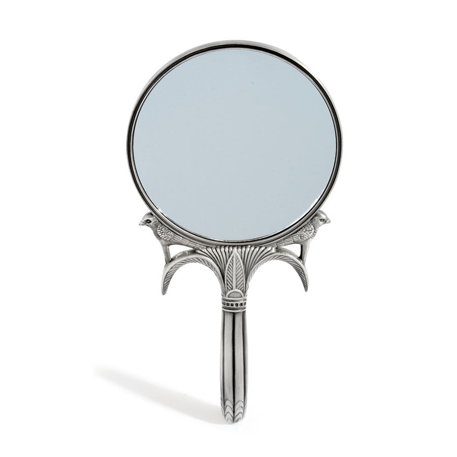 Egyptian Impressions Hand Mirror in Silvertone