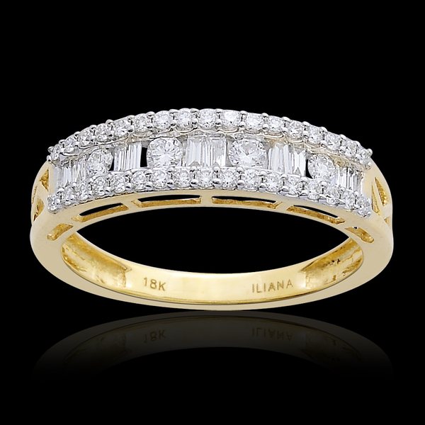 ILIANA 0.50 Ct Diamond Cluster Ring in 18K Gold 2.80 Grams IGI Certified SI GH