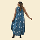 TAMSY 100% Viscose Printed Maxi Dress (Size 8-22) - Turquoise & White