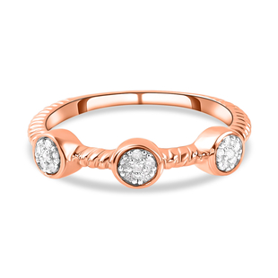 Diamond Ring in Rose Gold Overlay Sterling Silver