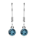 2 Piece Set - Swiss Blue Topaz Pendant & Hook Earrings in Platinum Overlay Sterling Silver With Stainless Steel Chain (size 20),  Silver wt. 5.26 Gms