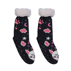Cat Cabin Socks with Fleece Lining (Size 4-7) - Black & Pink