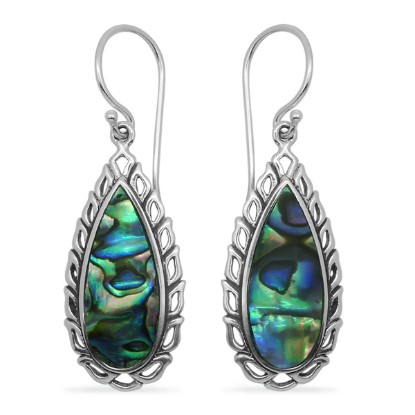 (Option 2) Royal Bali Collection Abalone Shell Hook Earrings in Sterling Silver 8.502 Ct.
