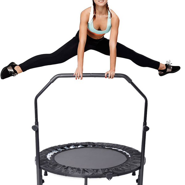 Foldable Trampoline (With Adjustable Handle Size) Maximum Weight Capacity 150kg- Black
