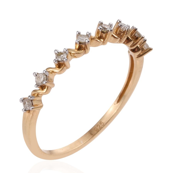 Diamond (Rnd) Half Eternity Ring in 14K Gold Overlay Sterling Silver 0.150 Ct.