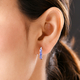 Tanzanite Hoop Earrings in Platinum Overlay Sterling Silver 1.05 Ct