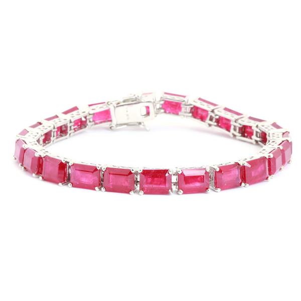 African Ruby (Oct) Bracelet in Sterling Silver (Size 8) 48.750 Ct.