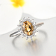 Citrine and Natural Cambodian Zircon Ring in Platinum Overlay Sterling Silver 1.16 Ct.