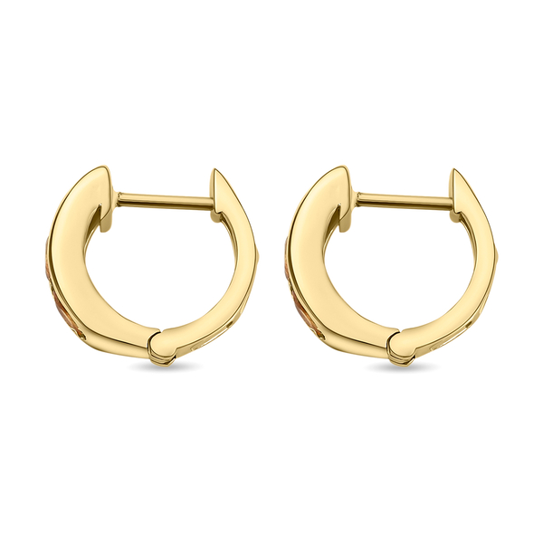 Yellow Sapphire Hoop Earrings in Vermeil Yellow Gold Overlay Sterling Silver 1.88 Ct.