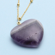 Amethyst Heart Pendant with Chain (Size 20) in Yellow Gold Overlay Sterling Silver