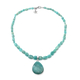 GP 150.03 RuCt ssian Amazonite Teardrop Beaded Necklace with Star Charm in Platinum Plated Silver
