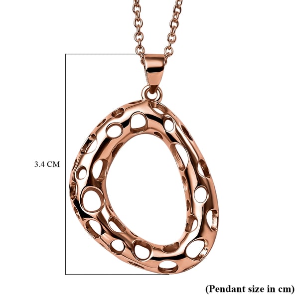 RACHEL GALLEY Versa Collection - 18K Vermeil Rose Gold Overlay Sterling Silver Pendant with Chain (Size 16/18/20), Silver Wt. 6.90 Gms