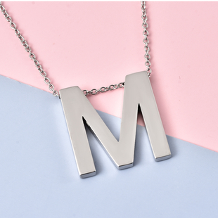 Initial M Necklace (Size - 20) in Stainless Steel