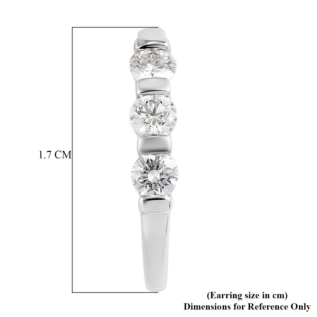 RHAPSODY 950 Platinum IGI Certified Diamond (Rnd) (VS/E-F) Half Hoop Earrings (with Screw Back) 0.50 Ct.