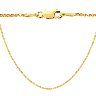 14K Gold Overlay Sterling Silver Spiga Chain (Size 20) with Lobster Clasp