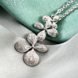 RACHEL GALLEY Flora Collection- Platinum Overlay Sterling Silver Pendant with Chain, Silver wt. 11.4