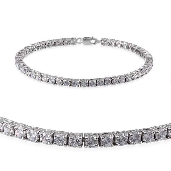 9K W Gold (Rnd) Bracelet Made with 120 FACETS HERITAGE CUT  ZIRCONIA (Size 7) 5.500 Ct.