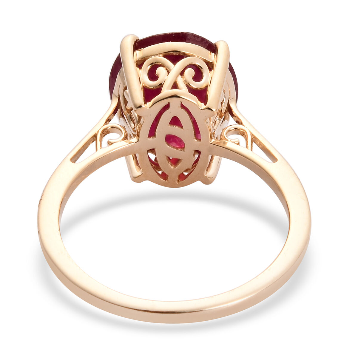 9K Yellow Gold AA African Ruby Ring  7.290 Ct,